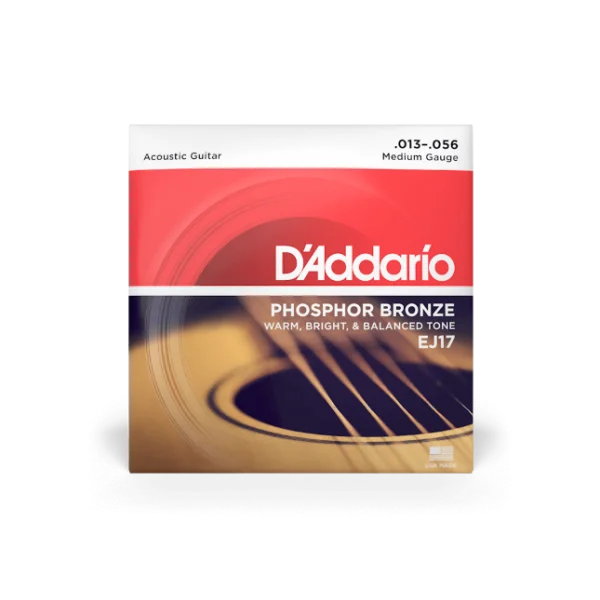 Jusqu'à Épuisement Des Stocks D‘addario Phosphor Bronze EJ17 Medium 13-56 - jeu de 6 cordes