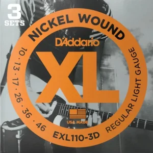 D‘addario EXL110 3D Regular Light 10-46 Pack de 3 jeux - jeu de 6 cordes Prix Réduit
