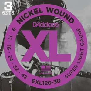 D‘addario EXL120-3D Electric 3SETS Super Light 09-42 - jeu de 6 cordes Bon Plan