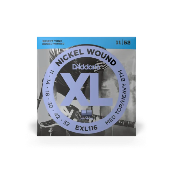 Nouveauté D‘addario EXL116 Nickel Wound Med Top/Heavy Btm 011-052 - jeu de 6 cordes