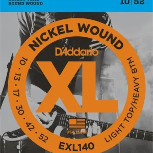 Dernière Chance D‘addario EXL140 Light Top Heavy 10-52 - jeu de 6 cordes