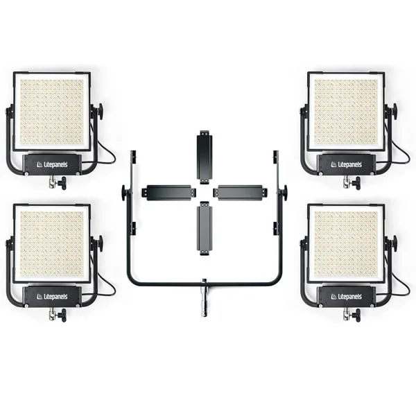 Pas Cher Litepanels Gemini 1X1 Hard Quad – LED panel kit of 4 Gemini + moving head