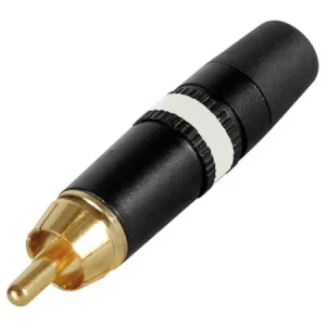 Neutrik RCA Plug – Black Metal Contact Gold Ring White Ring Prix Bas