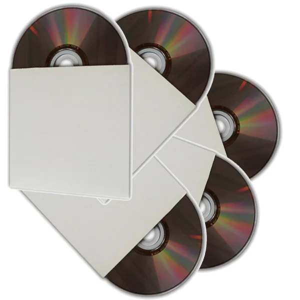 Soldes White cardboard CD/DVD sleeves in a pack of 50