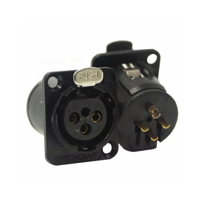 Prix Bas Switchcraft E3FSCBAU - E Series 3 Pin XLR Female (Panel), Solder Contacts, Gold Pins / Black Finish