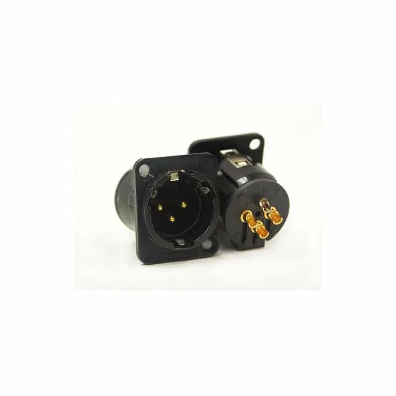 Super Prix Switchcraft E3MSCBAU - E Series 3 Pin XLR Male (Panel), Solder Contacts, Gold Pins / Black Finish