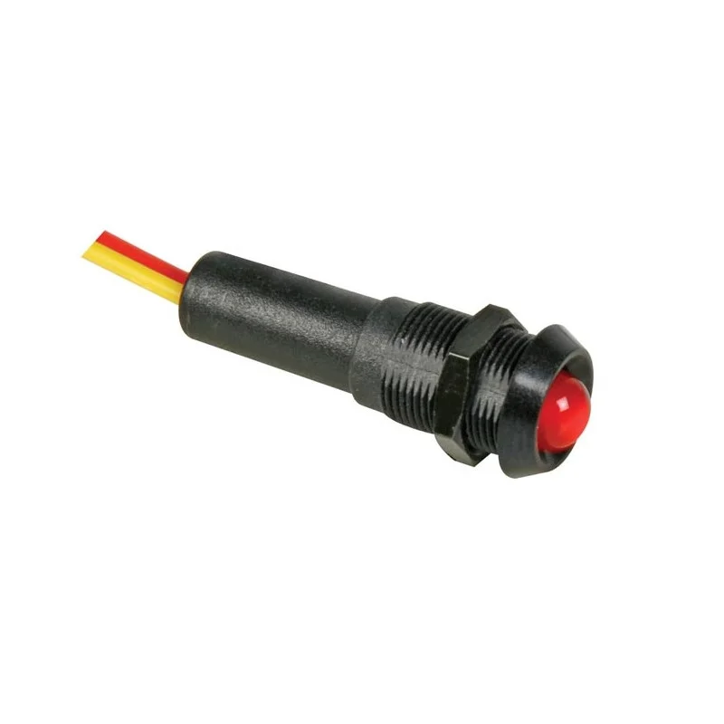 VOYANT LED ROUGE CLIGNOTANT 12Vcc BOITIER NOIR (6080) Solde