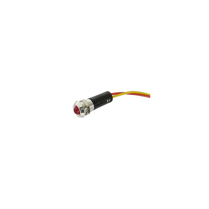 VOYANT LED ROUGE 24VCC BOITIER CHROME (6080) Seulement Aujourd'hui