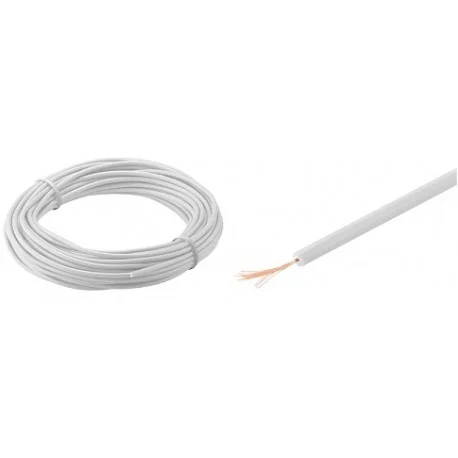 10M CABLE DE CUIVRE ISOLE 1x0, 14mm BLANC GOOBAY (120180) Remise