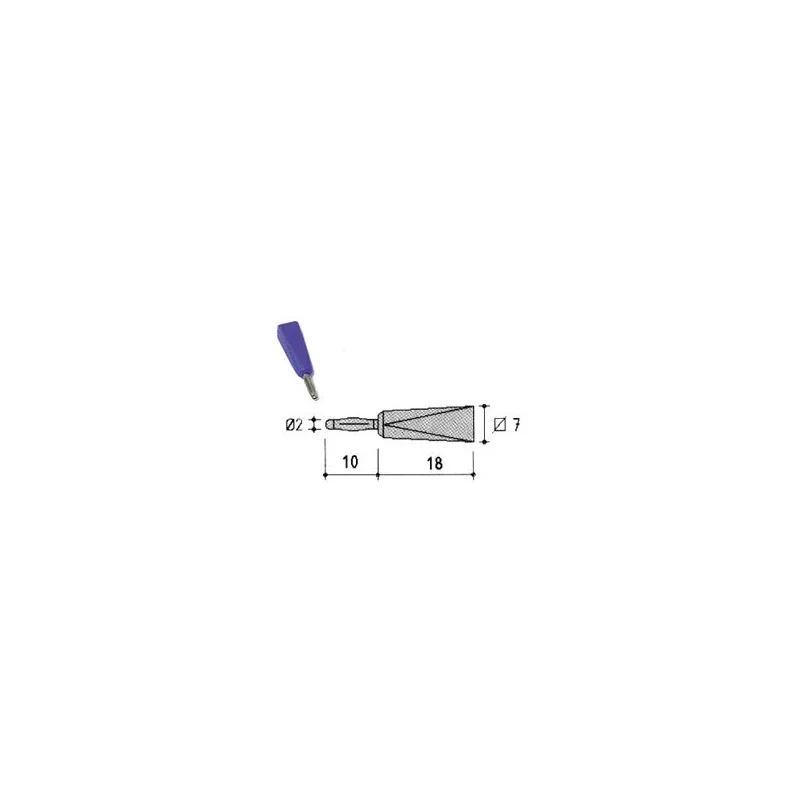 2 FICHES BANANE MALE 2MM BLEU 10A 60VCC (6080) Meilleure Vente