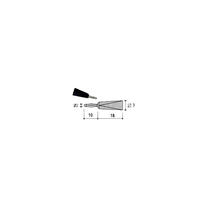 2 FICHES BANANE MALE 2MM NOIRE 10A 60VCC (6080) Meilleur Choix