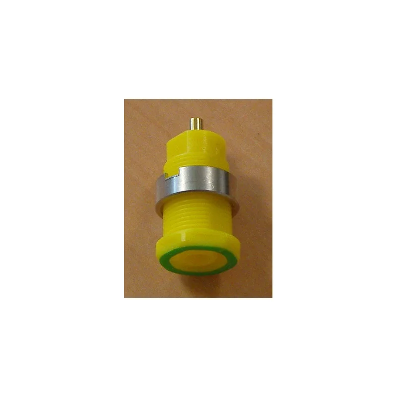 Vente Flash DOUILLE BANANE CHASSIS 4mm JAUNE A SOUDER ISOLEE (6080)
