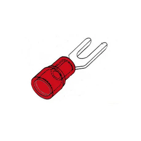 10 COSSES FOURCHE 4.3MM ROUGE (0.5-1.0MM²) (6080) Prix Promo