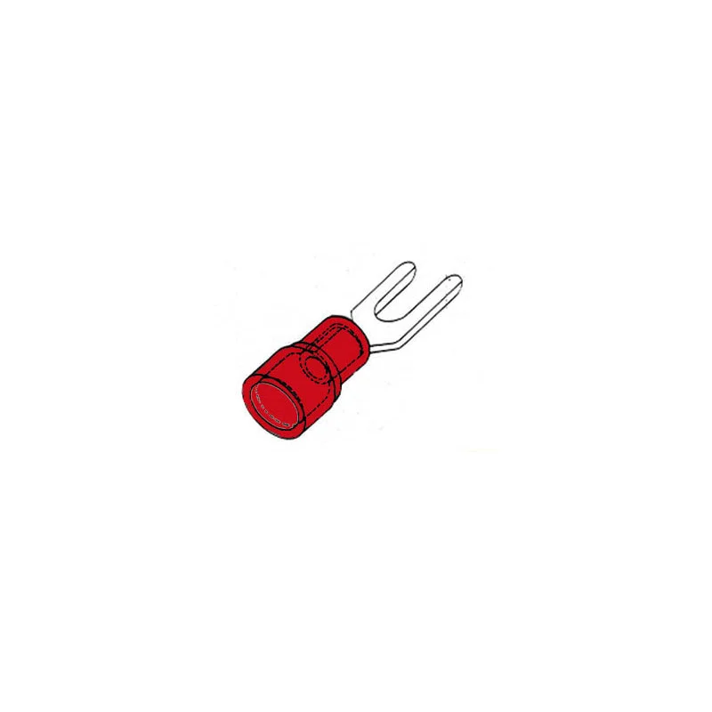 10 COSSES FOURCHE 5.3MM ROUGE (0.5-1.0MM²) (6080) Offre Limitée