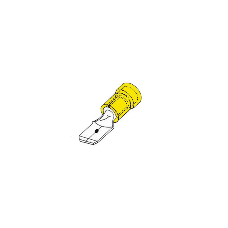 10 COSSES MALES 6.4MM JAUNE 4-6MM² Dernier Modèle