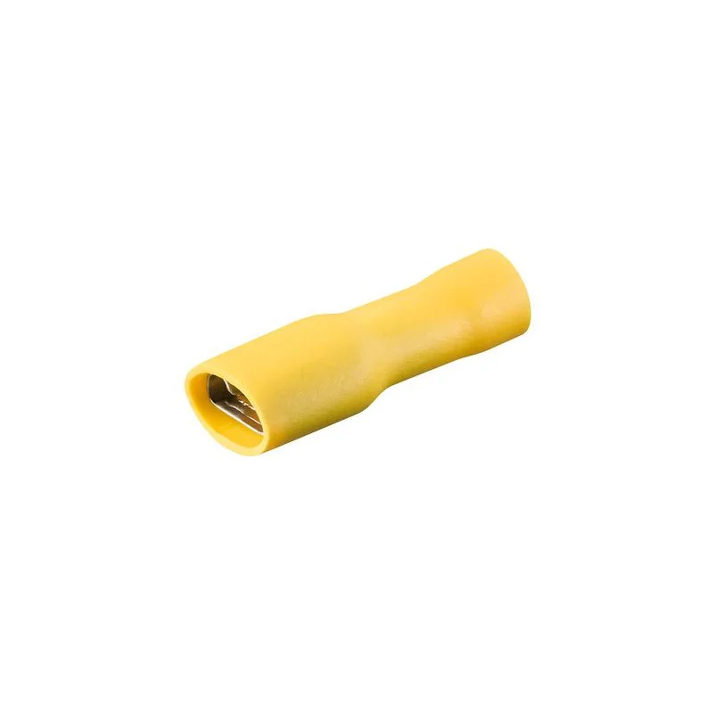 10 CLIPS FEMELLES ISOLEES 6.4mm JAUNE 4-6mm² (6080) Meilleure Vente