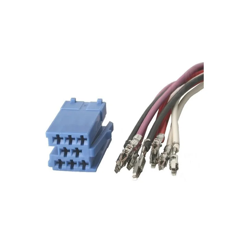 Top Vente PRISE MINI ISO 8 BROCHES BLEU + CABLE (100150)