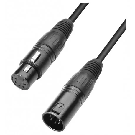 Achat Immédiat CORDON DMX 5 POINTS XLR MALE / XLR FEMELLE NOIR 10 METRES