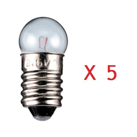 Offre Limitée 5 AMPOULES E10 12V 200mA 1,2W 11,5X24mm (6080)