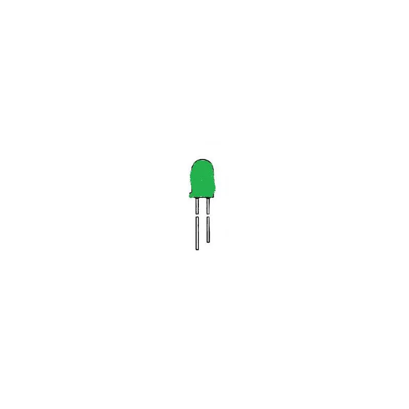 LED 5MM 12VCC 20MA VERT (6080) Pas Cher
