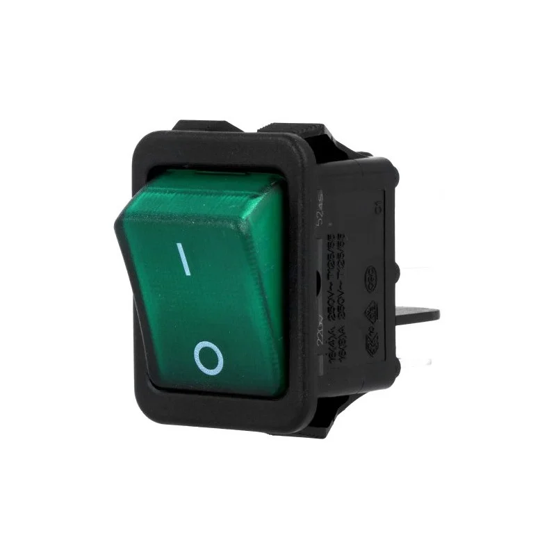 Commander Maintenant INTERRUPTEUR ROCKER DPST OFF-ON 250V 16A VOYANT VERT (6080)