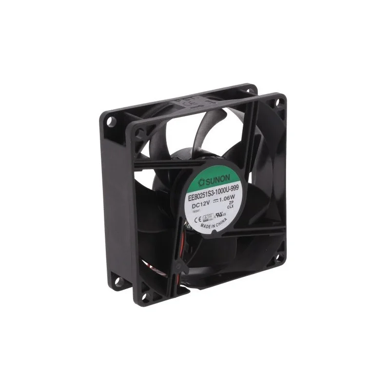 Top Vente VENTILATEUR 12VCC 0.088A 1.06W 80X80X25mm 55.77m3/h 28dBA 24AWG (120180)