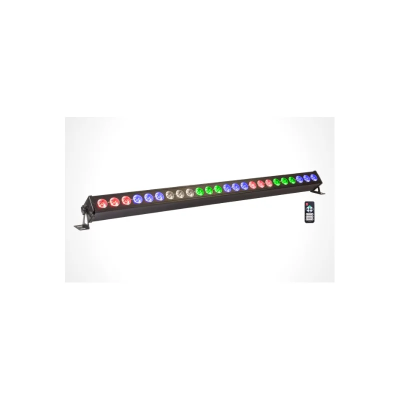 BARRE A 24 LED RGBW 4-EN-1 AVEC TELECOMMANDE & DMX IBIZA Soldes