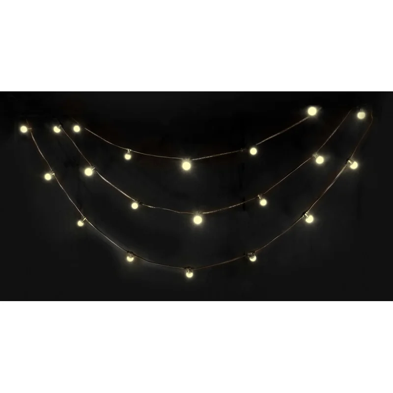 GUIRLANDE LUMINEUSE GUINGUETTE 20 LED BLANC CHAUD IP44 - 10M Achat Immédiat