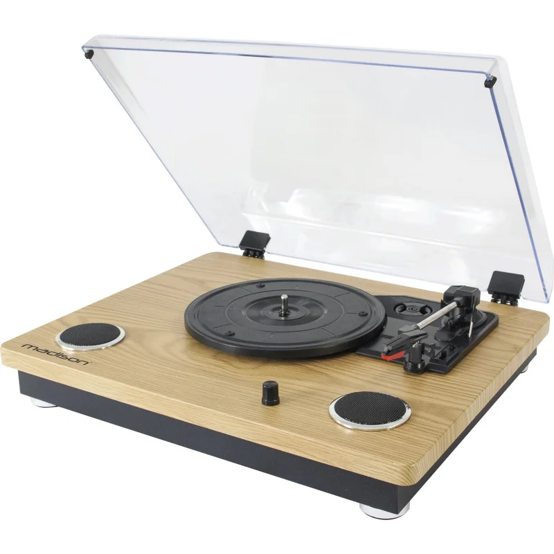 Pas Cher PLATINE VINYLE VINTAGE AVEC HAUT-PARLEURS, USB/SD MAD RT300SP-MK2