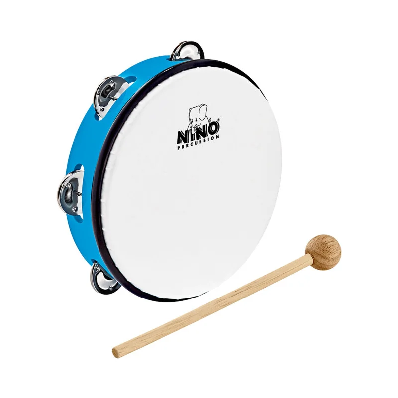 TAMBOURIN NINO ABS 10" +CYMB, BLEU Prix Réduit