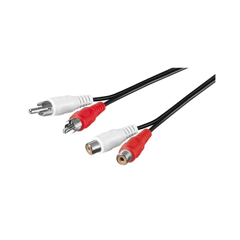 RALLONGE BASIQUE DOUBLE 2 X RCA MALE / 2 X RCA FEMELLE 2 METRES GOOBAY Solde