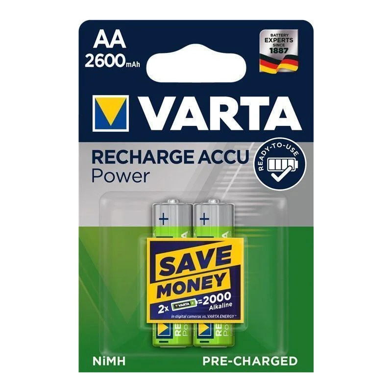Prix Bas 2 ACCU AA R6 1.2V 2.6A NIMH - PILE RECHARGEABLE VARTA