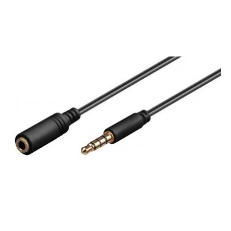 RALLONGE JACK 3,5 MALE STEREO/JACK FEMELLE 3.5 STEREO 1.5M 4 PIN NOIR GOOBAY Bon Marché