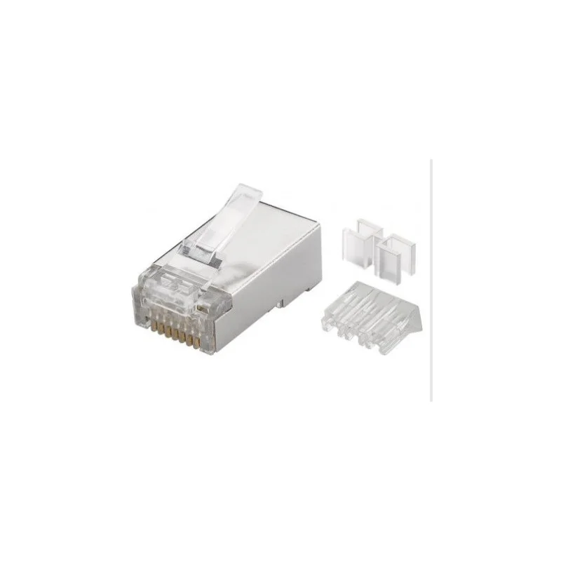 10 FICHES RJ45 POUR CABLE ROND CAT 6A STP BLINDEE GOOBAY (70100) Certifié