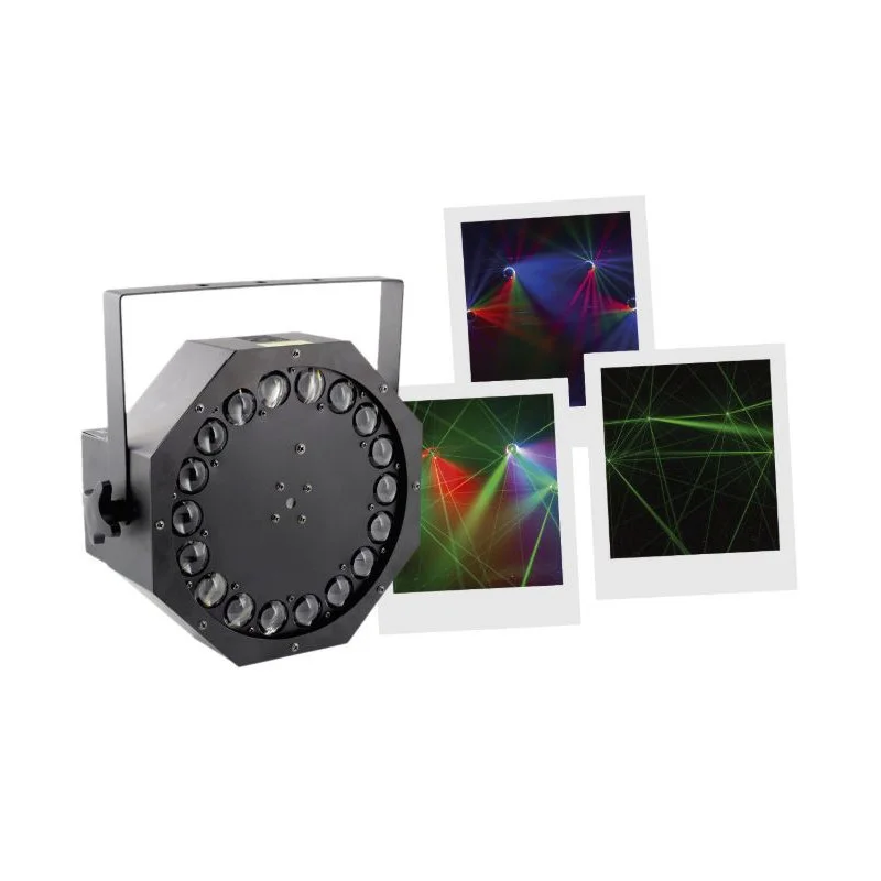 EFFET A LED 9X3W RGB + LASER 50MW VERT Réduction