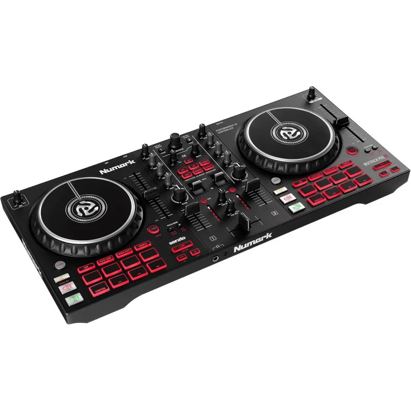 Réduction CONTROLEUR DJ 2 VOIES NOIR CARTE SON + 16 PADS NUMARK