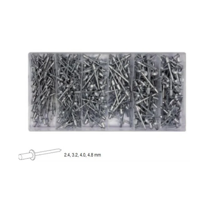 KIT DE 400 RIVETS ALU 2.4, 3.2, 4.0, 4.8 mm Réduction