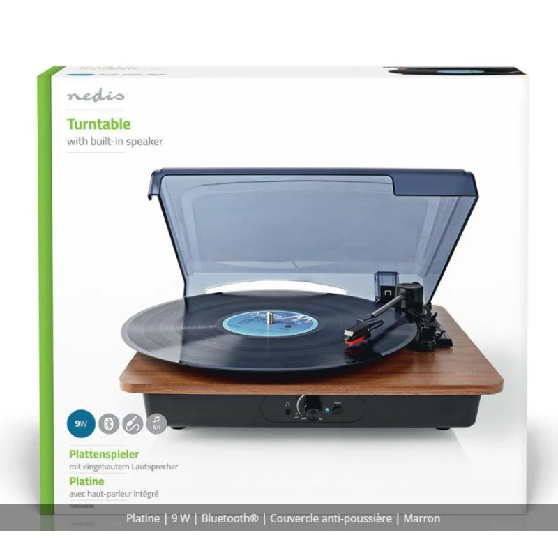 PLATINE VINYLE 9W BLUETOOTH MARRON Commande En Gros