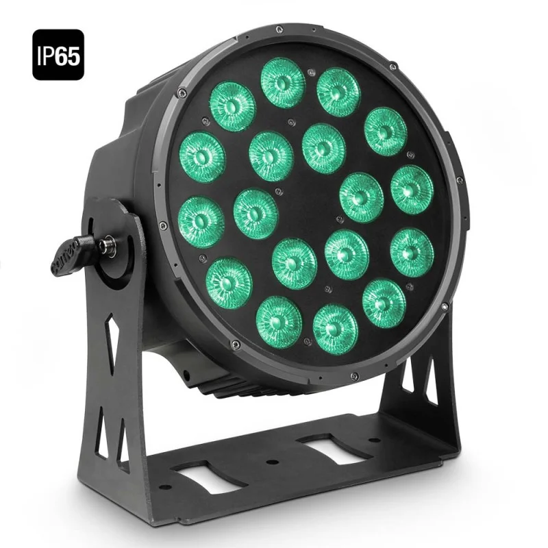 PROJECTEUR FLAT PAR 18X10W RGBWA IP65 CAMEO Offre Du Jour