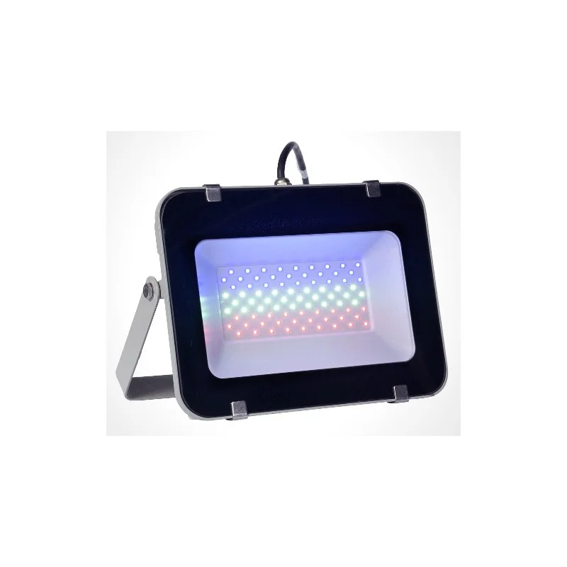 Bon Marché PROJECTEUR HAUTE PUISSANCE A LED 230V 100W RVB AVEC TELECOMMANDE IP65 AFX