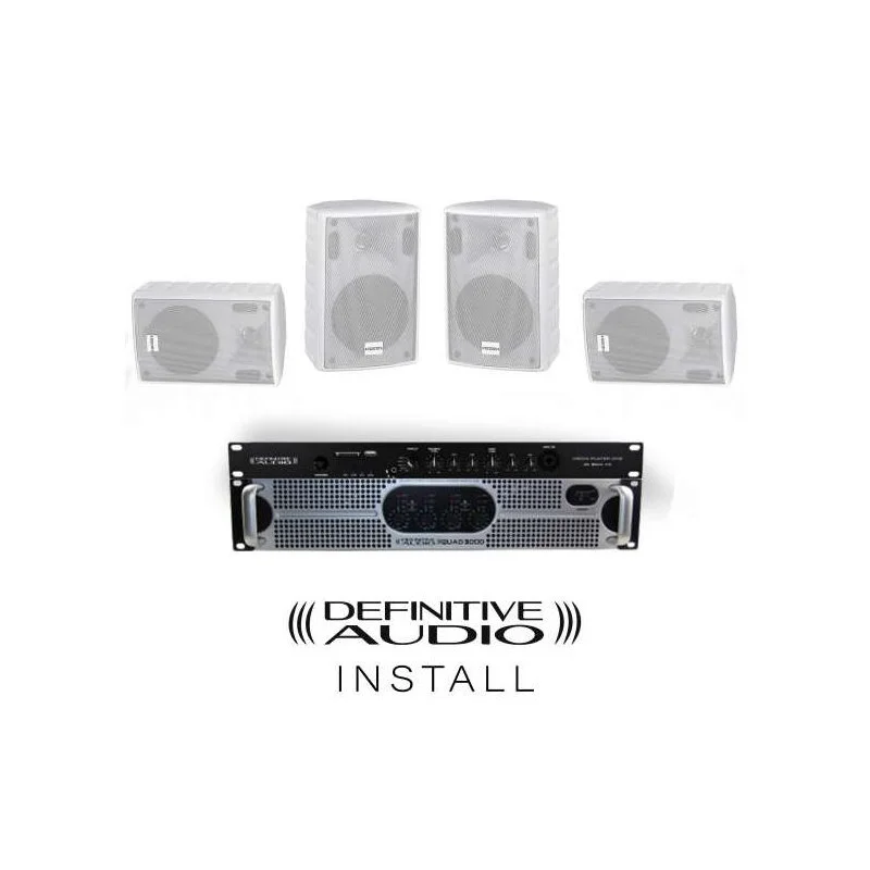 Vente Directe PACK INSTALL 4 X NEF8 BL 1 X MEDIA AMP ONE 1QUAD300D