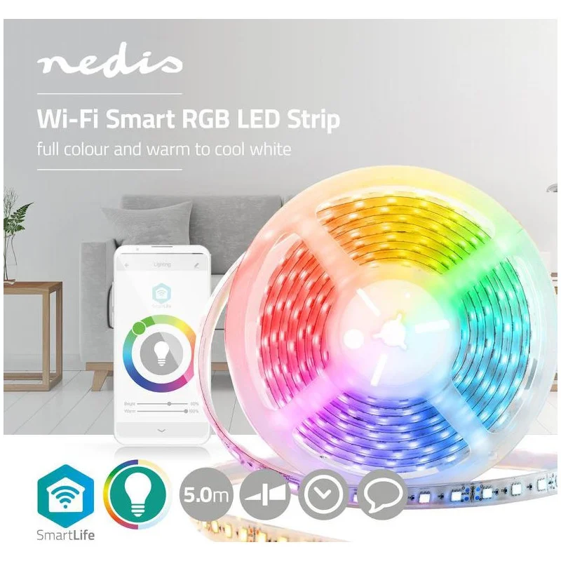 Certifié RUBAN LED WIFI 5 METRES IP65 SMARTLIFE