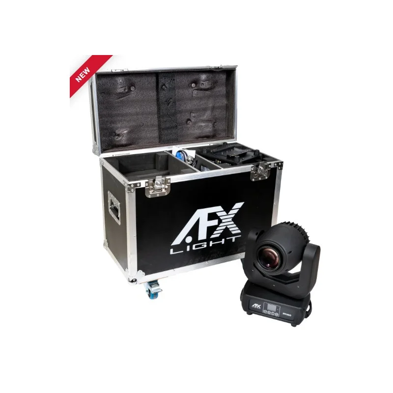 Réduction 2 LYRES ‘SPOT A LED BLANCHE 180W DANS UN FLIGHTCASE AFX