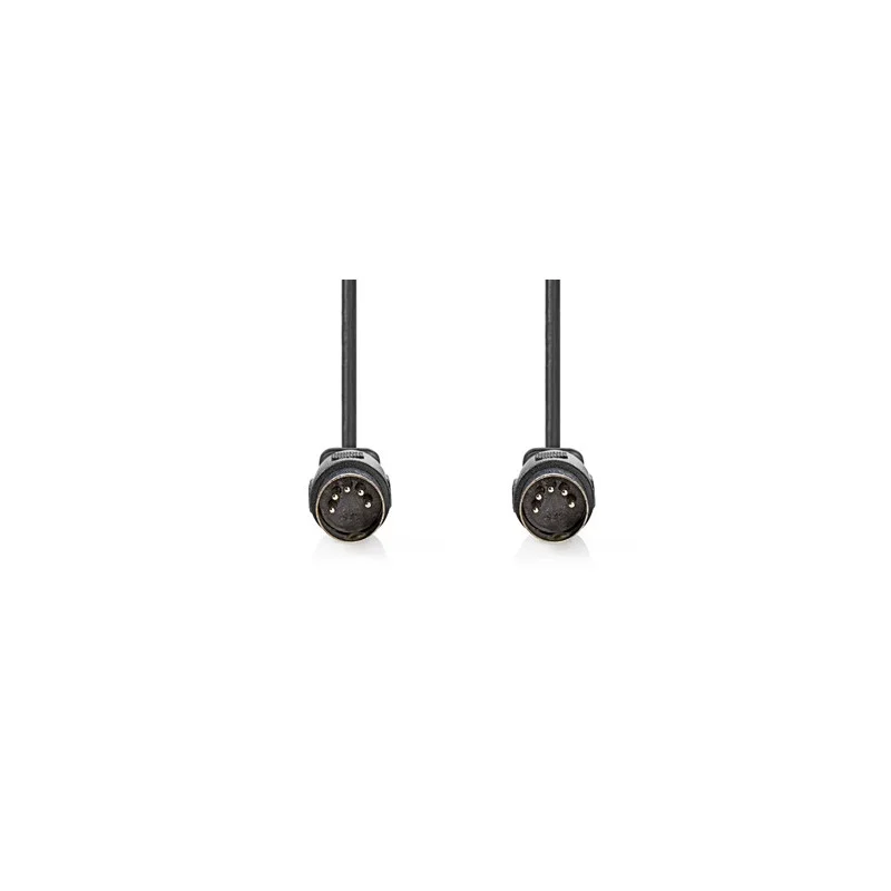 CORDON DIN 5 BROCHES MALE / MALE 1 METRE NOIR NEDIS Vente Flash