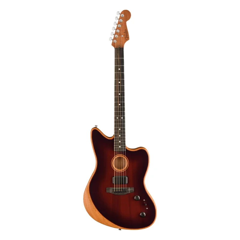 AMERICAN ACOUSTASONIC ALL MAHOGANY JAZZMASTER, BBRST EB W/BAG Fender Populaire