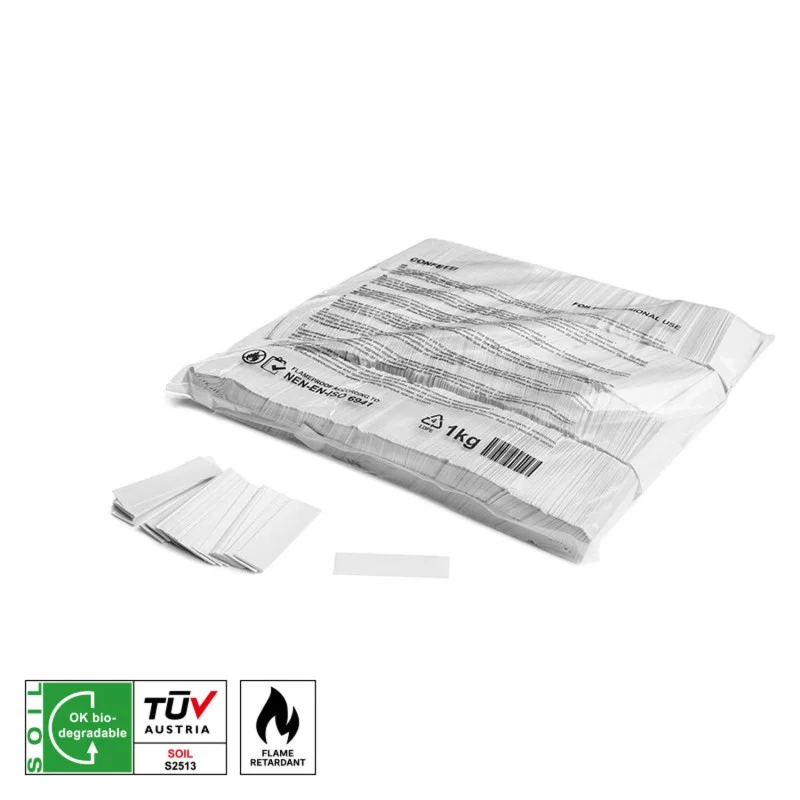 Retour Gratuit Confettis papier rectangle 55x17mm 1Kg Blanc
