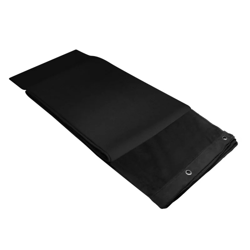 0151 X 33 - Rideau tissu déco avec oeillets brunis 3X3 Noir Achat Immédiat