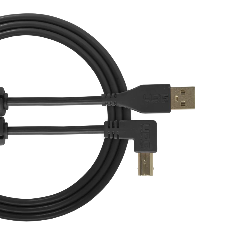Câble UDG USB Type A vers Type B noir coudé 3M Expédié Aujourd'hui