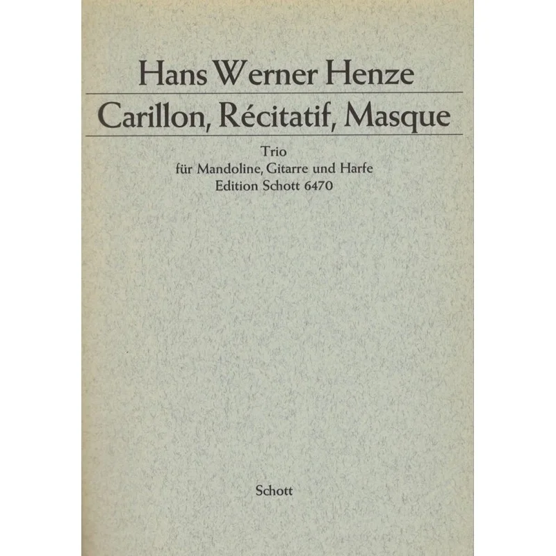 Hans Werner Henze, Carillon, Récitatif, Masque Retour Gratuit