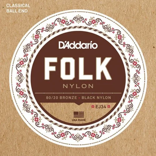 Meilleur Choix D‘Addario EJ34 Nylon noir et bronze